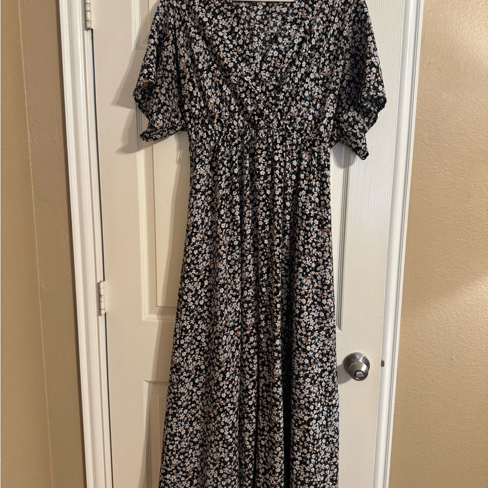 Floral Black Maxi Dress